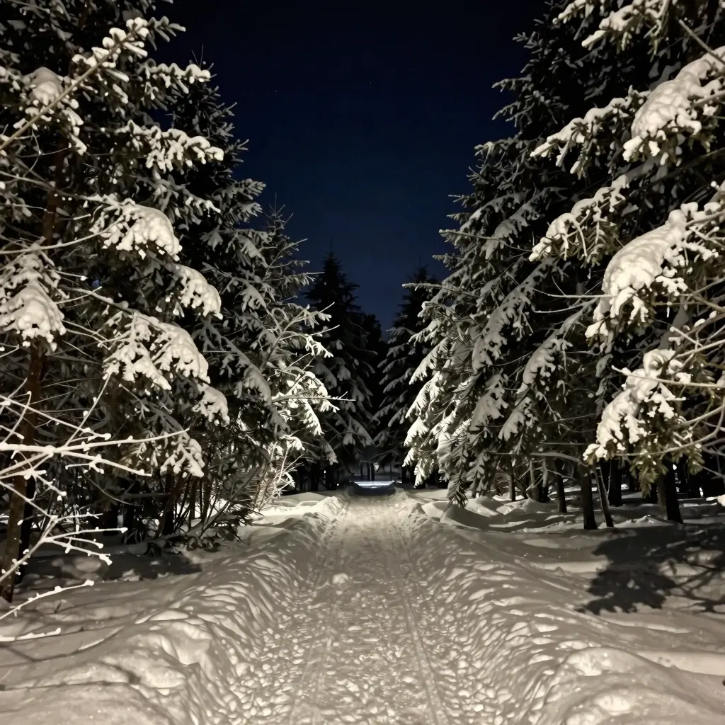 Night Snow Captions for Snow Pictures for Instagram